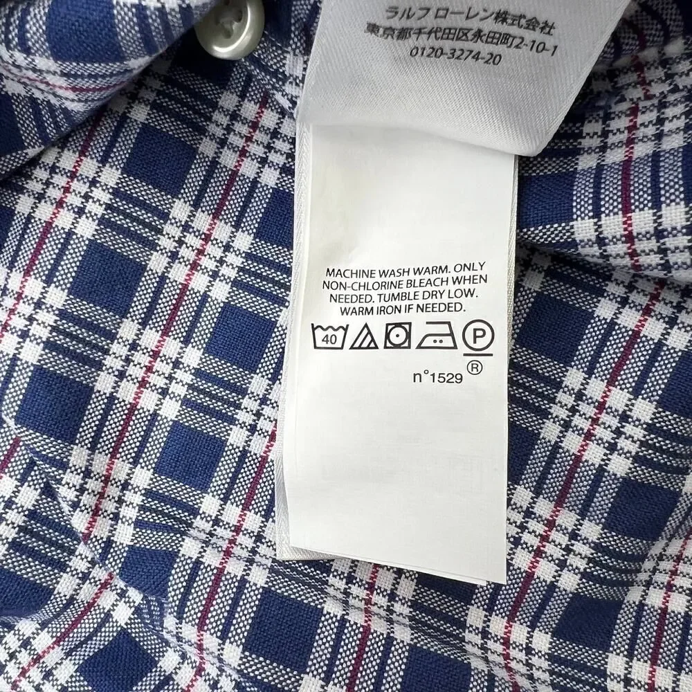 New POLO by Ralph Lauren Men Blue Plaid Shirt XS 100% Cotton | $89.50 - Picture 11 of 11